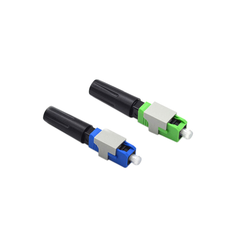 Screw Fiber Optic Fast Connector Green 55mm For FTTH Drop Cables