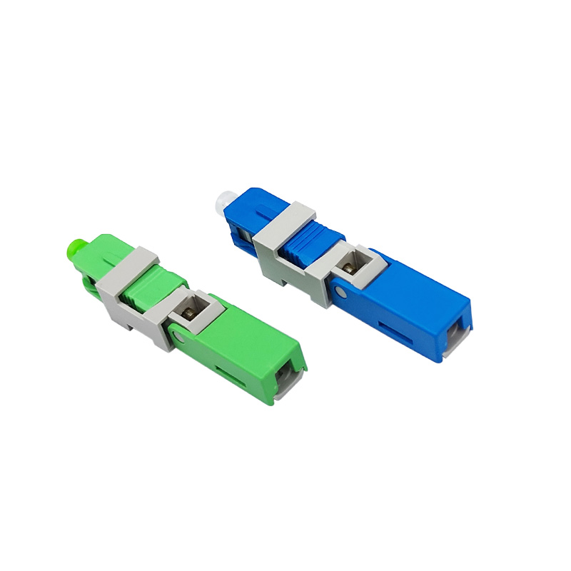 Green Fiber Optic Fast Connector 55mm Fiber Optic SC Connector For 2 X 3mm Drop Cables