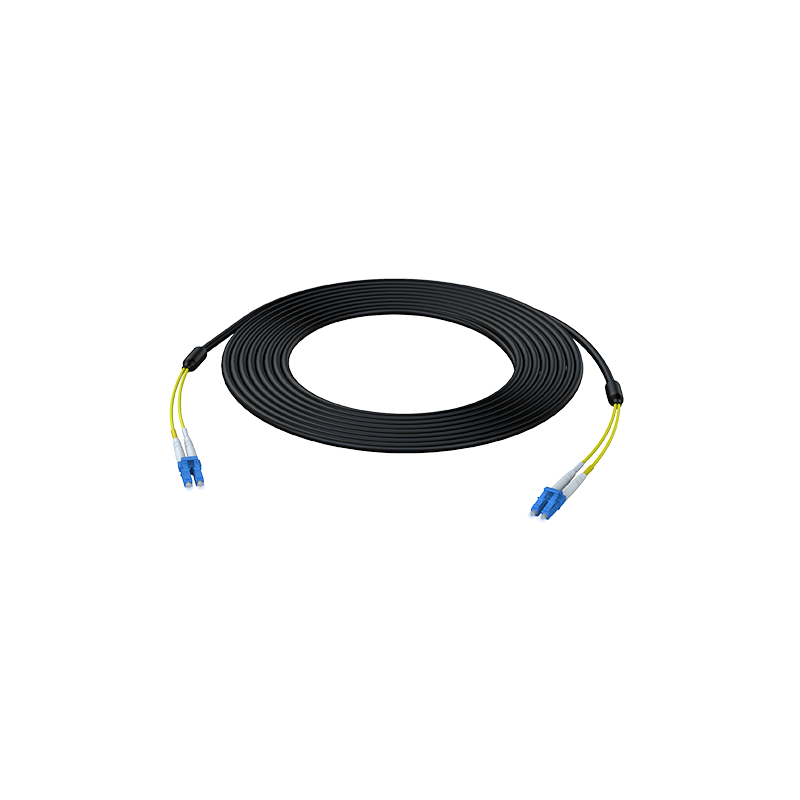 LSZH Jacket 5.0mm Black Fiber Optic Patch Cord  For Test Equipment